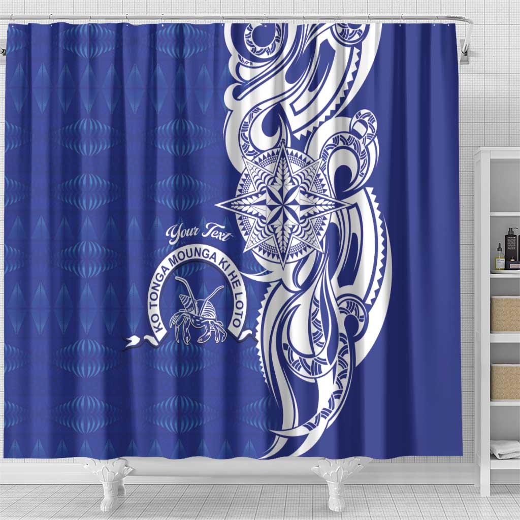 Personalised Queen Salote College Shower Curtain QSC Est 1926 Ngatu Pattern - Polynesian Pride