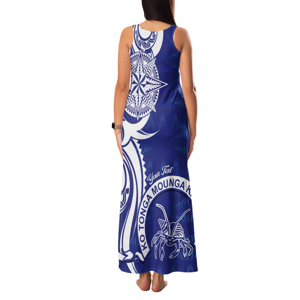 Personalised Queen Salote College Tank Maxi Dress QSC Est 1926 Ngatu Pattern - Polynesian Pride
