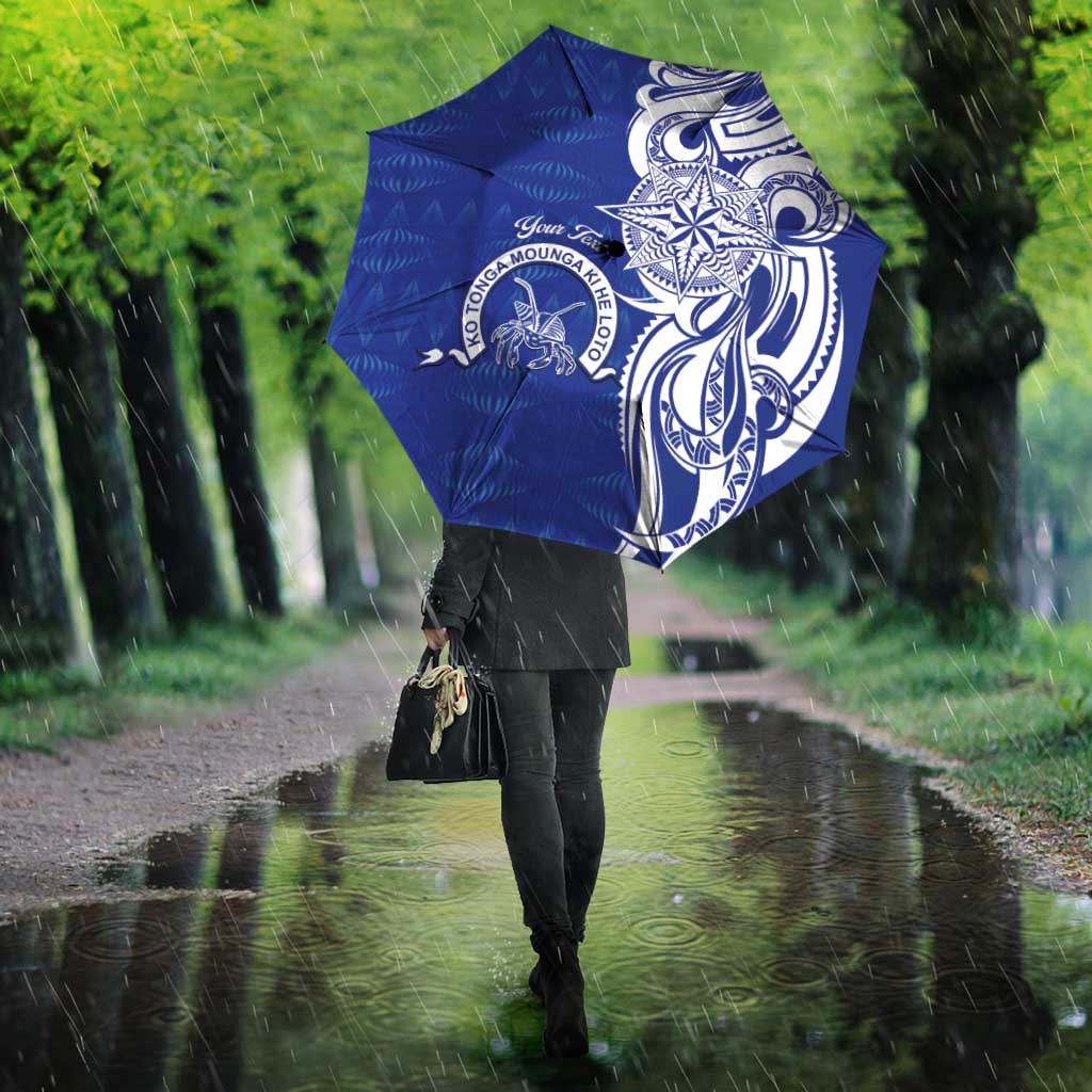 Personalised Queen Salote College Umbrella QSC Est 1926 Ngatu Pattern - Polynesian Pride