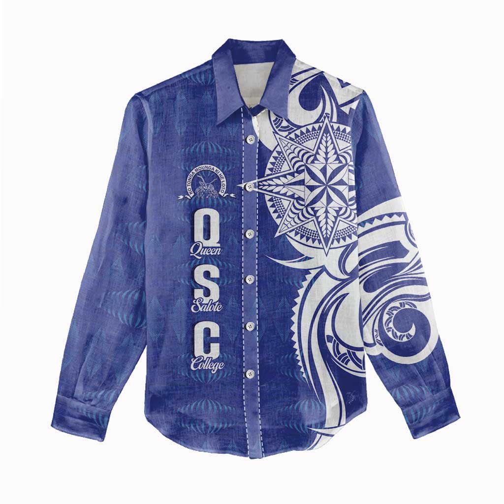 Personalised Queen Salote College Women Casual Shirt QSC Est 1926 Ngatu Pattern - Polynesian Pride