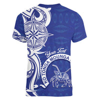 Personalised Queen Salote College Women V-Neck T-Shirt QSC Est 1926 Ngatu Pattern - Polynesian Pride