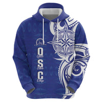 Personalised Queen Salote College Zip Hoodie QSC Est 1926 Ngatu Pattern - Polynesian Pride