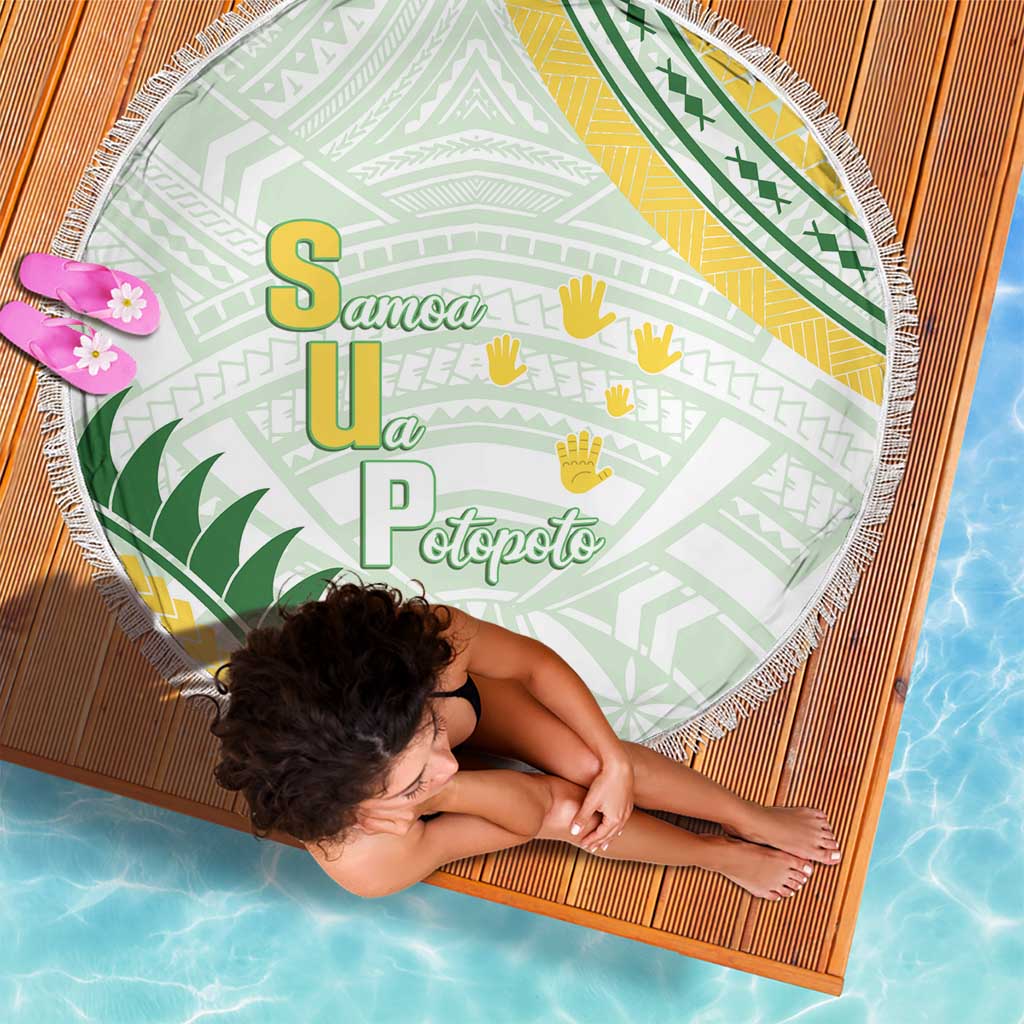 Samoa Ua Potopoto Beach Blanket SUP Est 2025 Samoan Pattern - Polynesian Pride