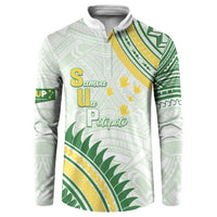 Personalised Samoa Ua Potopoto Button Sweatshirt SUP Est 2025 Samoan Pattern - Polynesian Pride