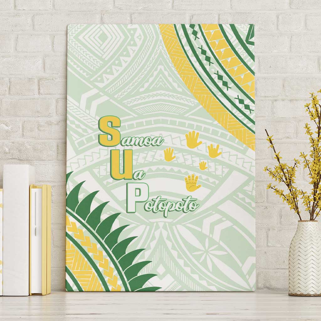 Samoa Ua Potopoto Canvas Wall Art SUP Est 2025 Samoan Pattern - Polynesian Pride