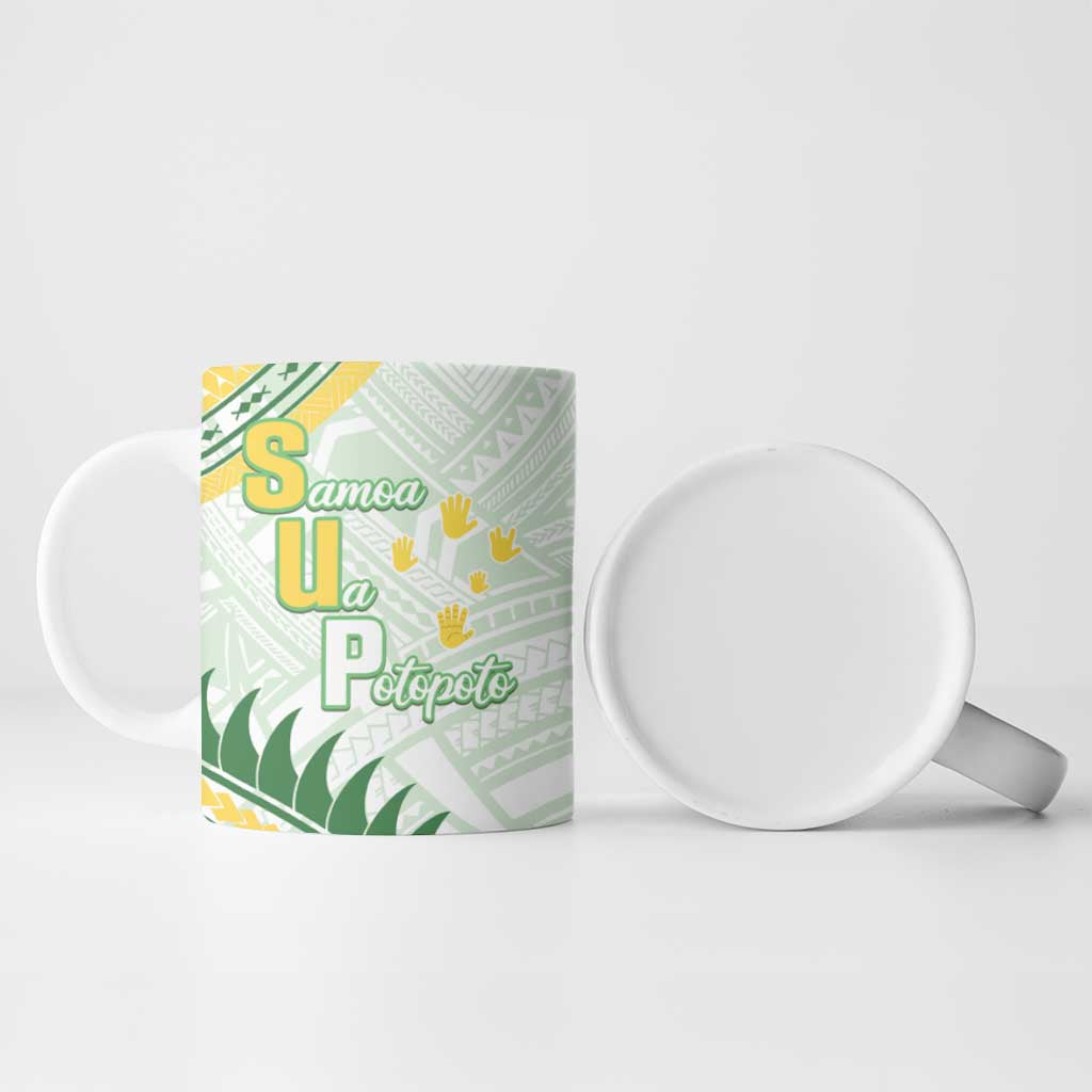Personalised Samoa Ua Potopoto Ceramic Mug SUP Est 2025 Samoan Pattern - Polynesian Pride
