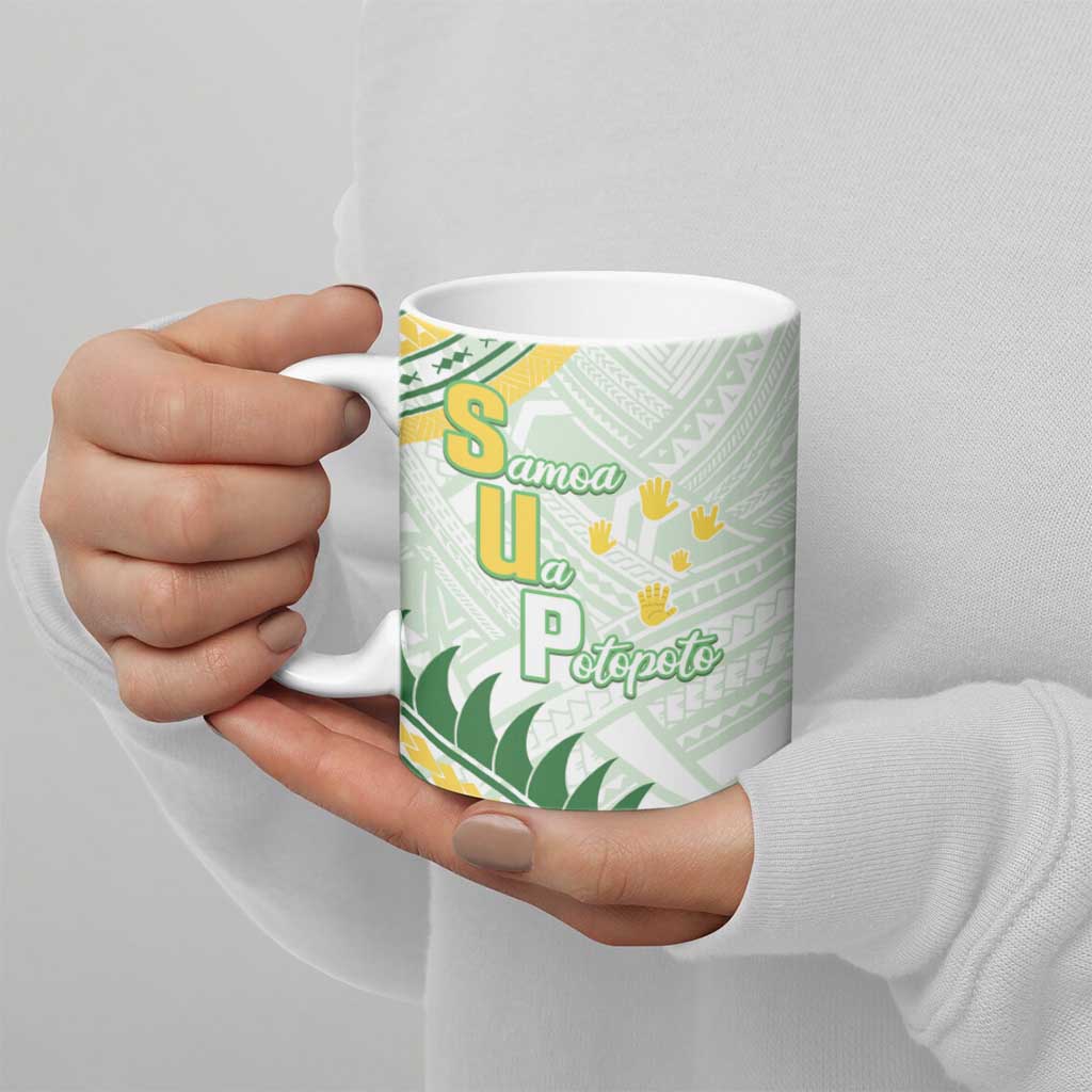 Personalised Samoa Ua Potopoto Ceramic Mug SUP Est 2025 Samoan Pattern - Polynesian Pride