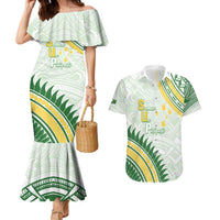 Personalised Samoa Ua Potopoto Couples Matching Mermaid Dress and Hawaiian Shirt SUP Est 2025 Samoan Pattern - Polynesian Pride