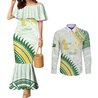 Personalised Samoa Ua Potopoto Couples Matching Mermaid Dress and Long Sleeve Button Shirt SUP Est 2025 Samoan Pattern - Polynesian Pride