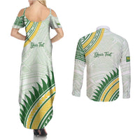Personalised Samoa Ua Potopoto Couples Matching Summer Maxi Dress and Long Sleeve Button Shirt SUP Est 2025 Samoan Pattern - Polynesian Pride