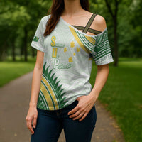 Personalised Samoa Ua Potopoto Cross Shoulder Shirt SUP Est 2025 Samoan Pattern - Polynesian Pride