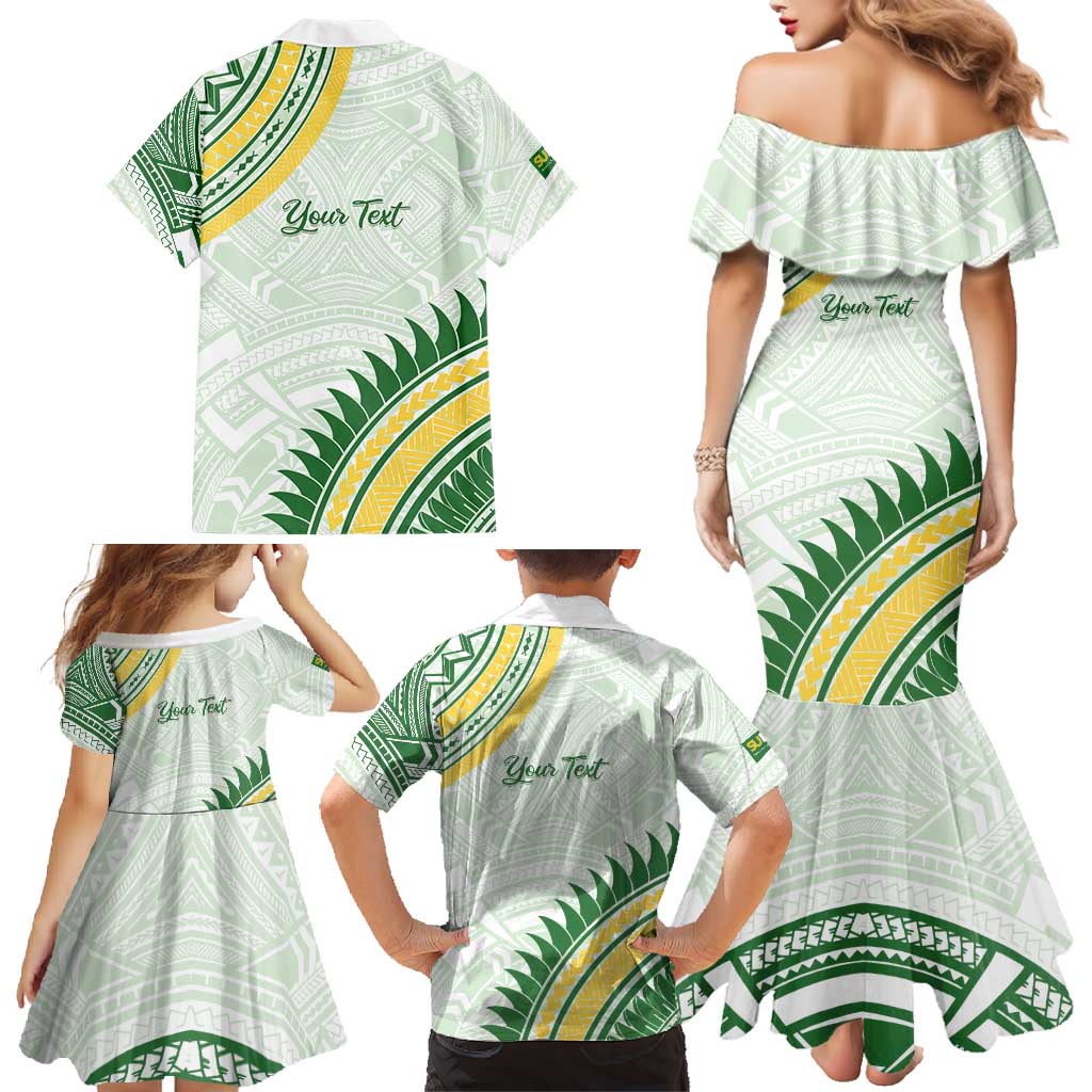 Personalised Samoa Ua Potopoto Family Matching Mermaid Dress and Hawaiian Shirt SUP Est 2025 Samoan Pattern - Polynesian Pride