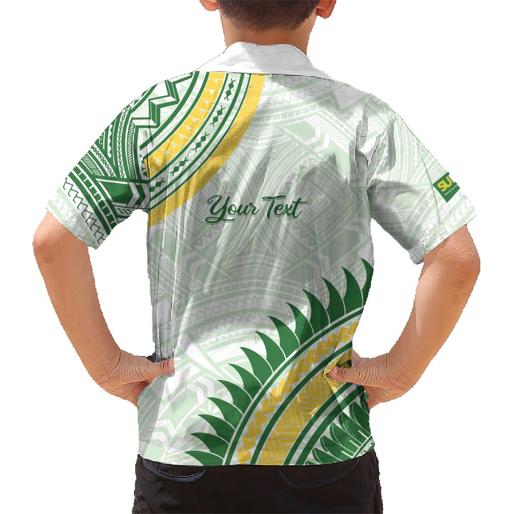 Personalised Samoa Ua Potopoto Family Matching Short Sleeve Bodycon Dress and Hawaiian Shirt SUP Est 2025 Samoan Pattern - Polynesian Pride