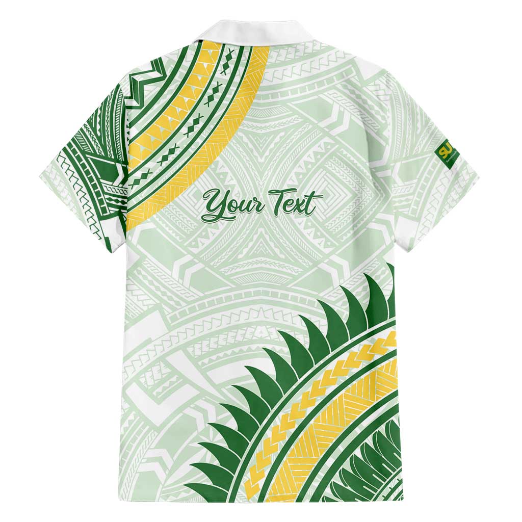 Personalised Samoa Ua Potopoto Family Matching Short Sleeve Bodycon Dress and Hawaiian Shirt SUP Est 2025 Samoan Pattern - Polynesian Pride