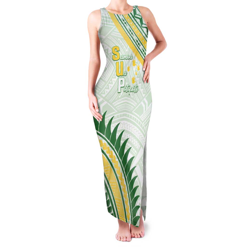 Personalised Samoa Ua Potopoto Family Matching Tank Maxi Dress and Hawaiian Shirt SUP Est 2025 Samoan Pattern - Polynesian Pride