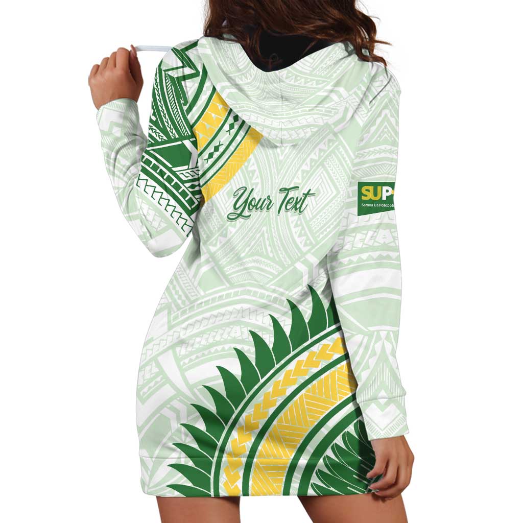 Personalised Samoa Ua Potopoto Hoodie Dress SUP Est 2025 Samoan Pattern - Polynesian Pride