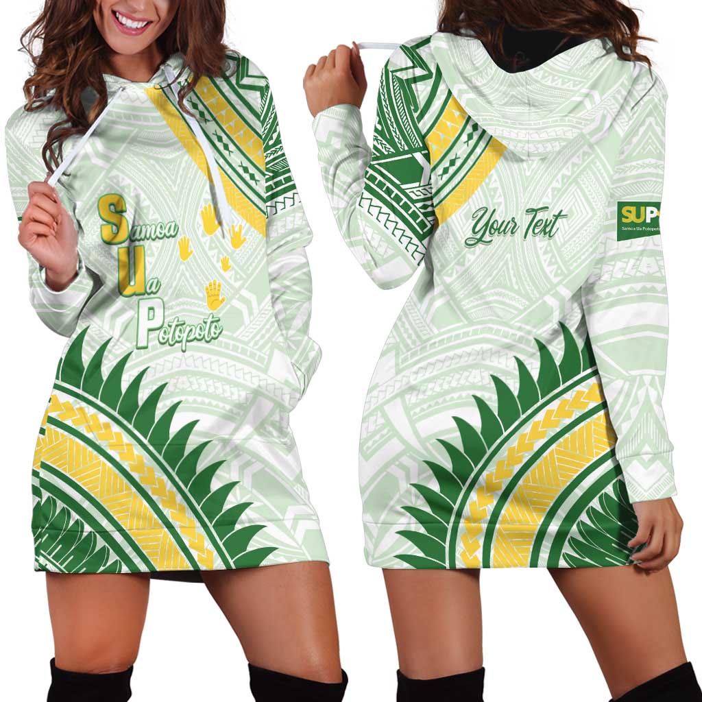 Personalised Samoa Ua Potopoto Hoodie Dress SUP Est 2025 Samoan Pattern - Polynesian Pride
