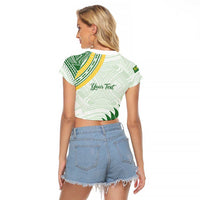 Personalised Samoa Ua Potopoto Raglan Cropped T Shirt SUP Est 2025 Samoan Pattern - Polynesian Pride