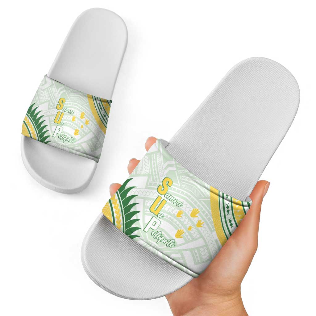 Samoa Ua Potopoto Slide Sandals SUP Est 2025 Samoan Pattern - Polynesian Pride