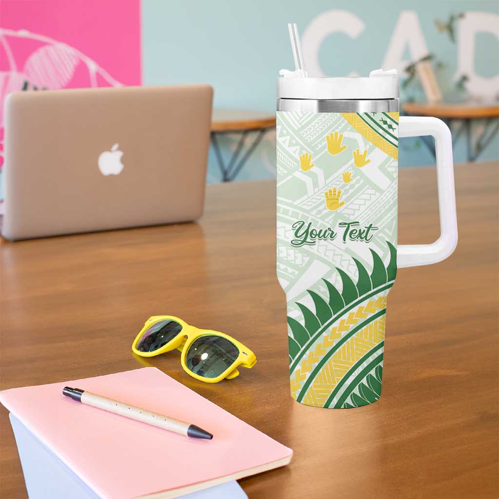 Personalised Samoa Ua Potopoto Tumbler With Handle SUP Est 2025 Samoan Pattern - Polynesian Pride