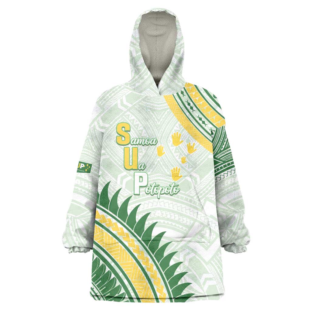 Personalised Samoa Ua Potopoto Wearable Blanket Hoodie SUP Est 2025 Samoan Pattern - Polynesian Pride