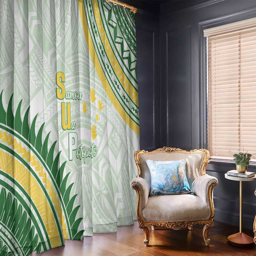 Samoa Ua Potopoto Window Curtain SUP Est 2025 Samoan Pattern - Polynesian Pride