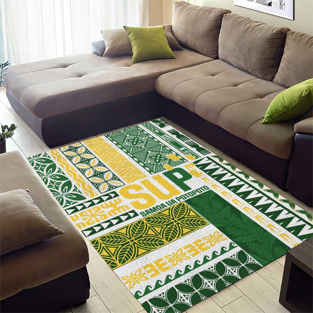 Samoa Uniting Party Area Rug SUP Est 2025 Siapo Pattern - Polynesian Pride