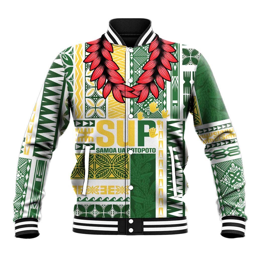 Samoa Uniting Party Baseball Jacket SUP Est 2025 Siapo Pattern - Polynesian Pride