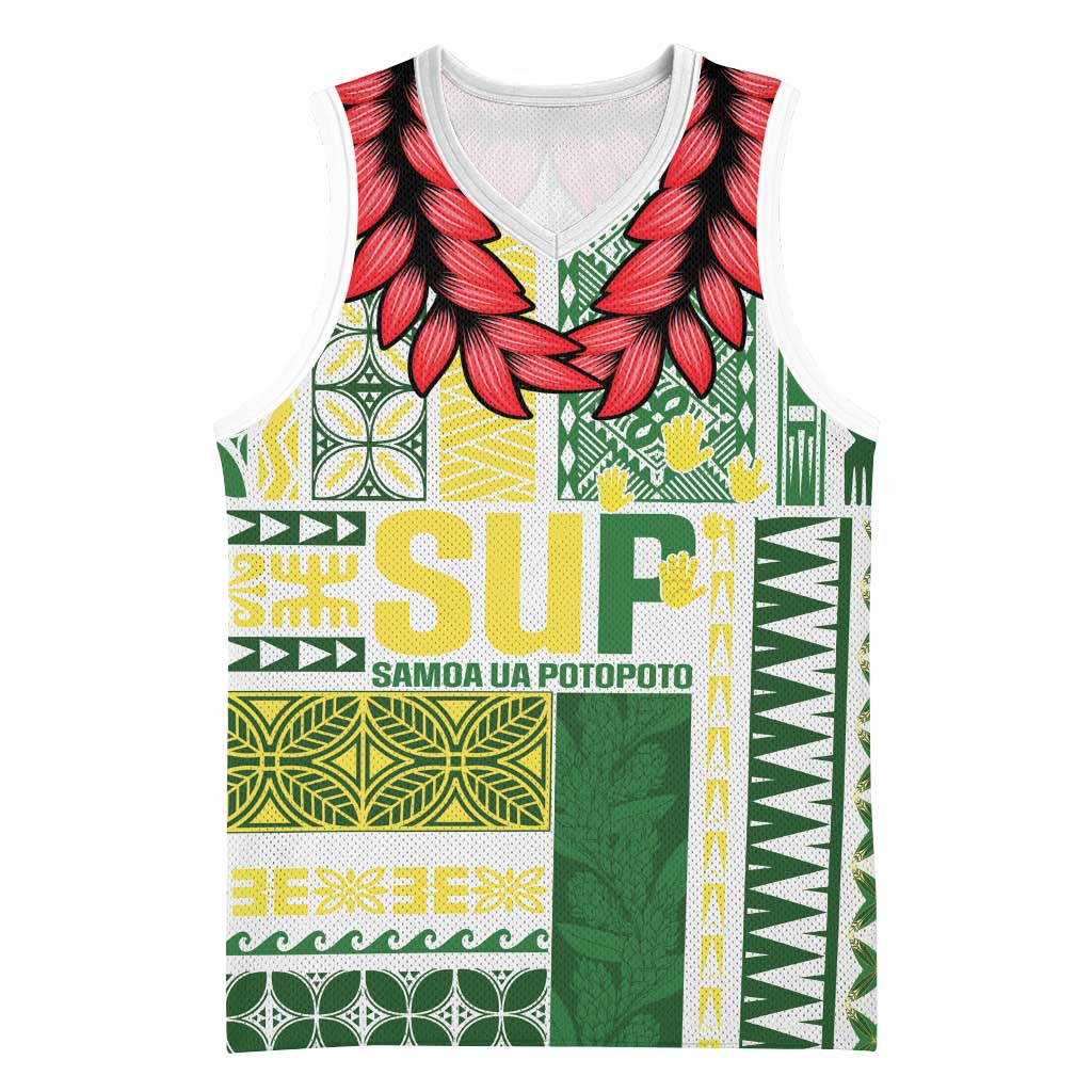 Samoa Uniting Party Basketball Jersey SUP Est 2025 Siapo Pattern - Polynesian Pride