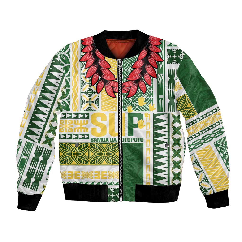 Samoa Uniting Party Bomber Jacket SUP Est 2025 Siapo Pattern - Polynesian Pride