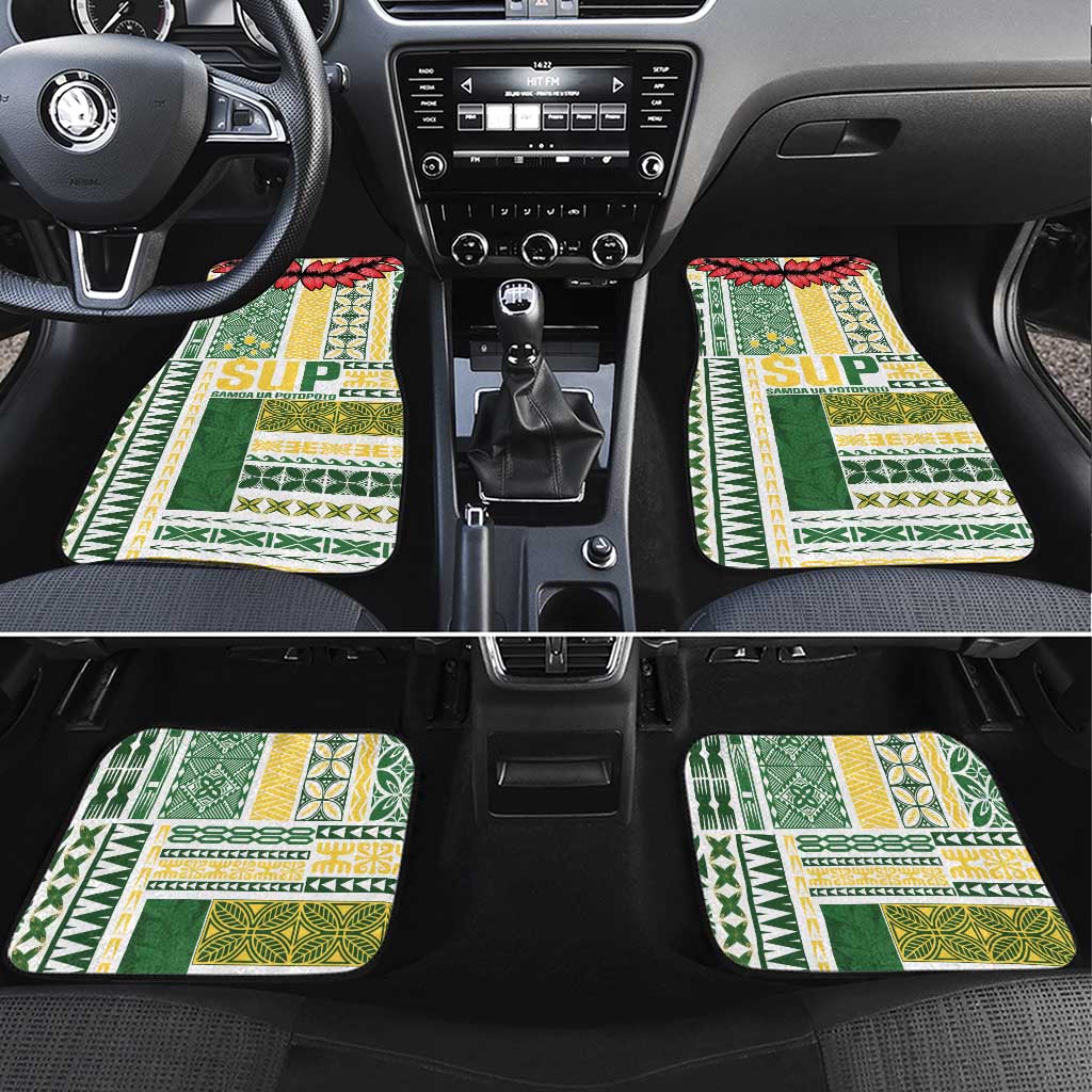 Samoa Uniting Party Car Mats SUP Est 2025 Siapo Pattern - Polynesian Pride