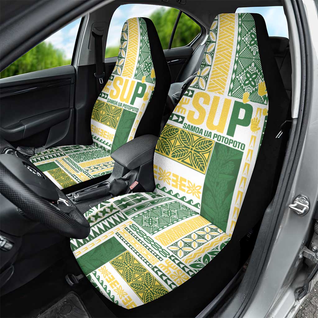 Samoa Uniting Party Car Seat Cover SUP Est 2025 Siapo Pattern - Polynesian Pride