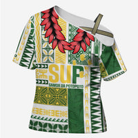 Samoa Uniting Party Cross Shoulder Shirt SUP Est 2025 Siapo Pattern - Polynesian Pride