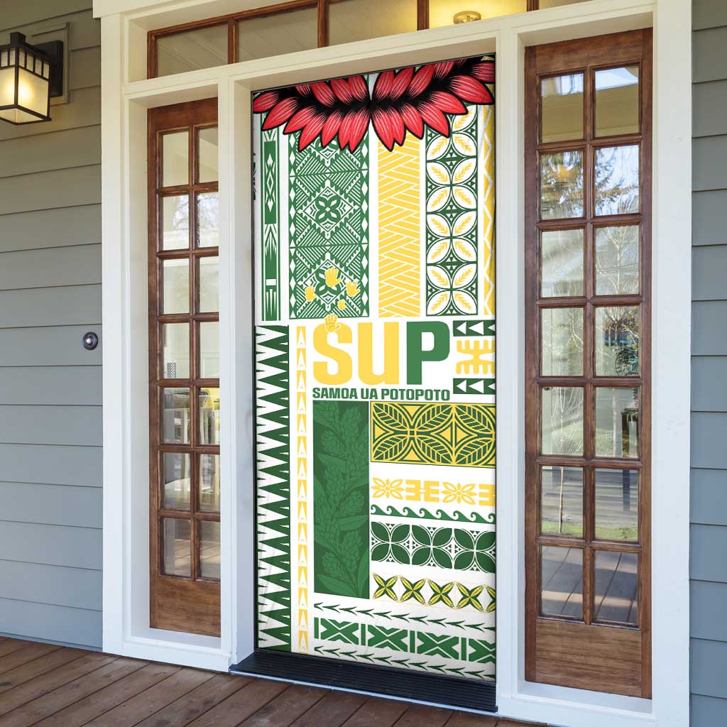 Samoa Uniting Party Door Cover SUP Est 2025 Siapo Pattern - Polynesian Pride