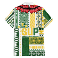 Samoa Uniting Party Family Matching Off The Shoulder Long Sleeve Dress and Hawaiian Shirt SUP Est 2025 Siapo Pattern - Polynesian Pride