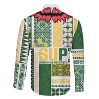 Samoa Uniting Party Family Matching Off The Shoulder Long Sleeve Dress and Hawaiian Shirt SUP Est 2025 Siapo Pattern - Polynesian Pride
