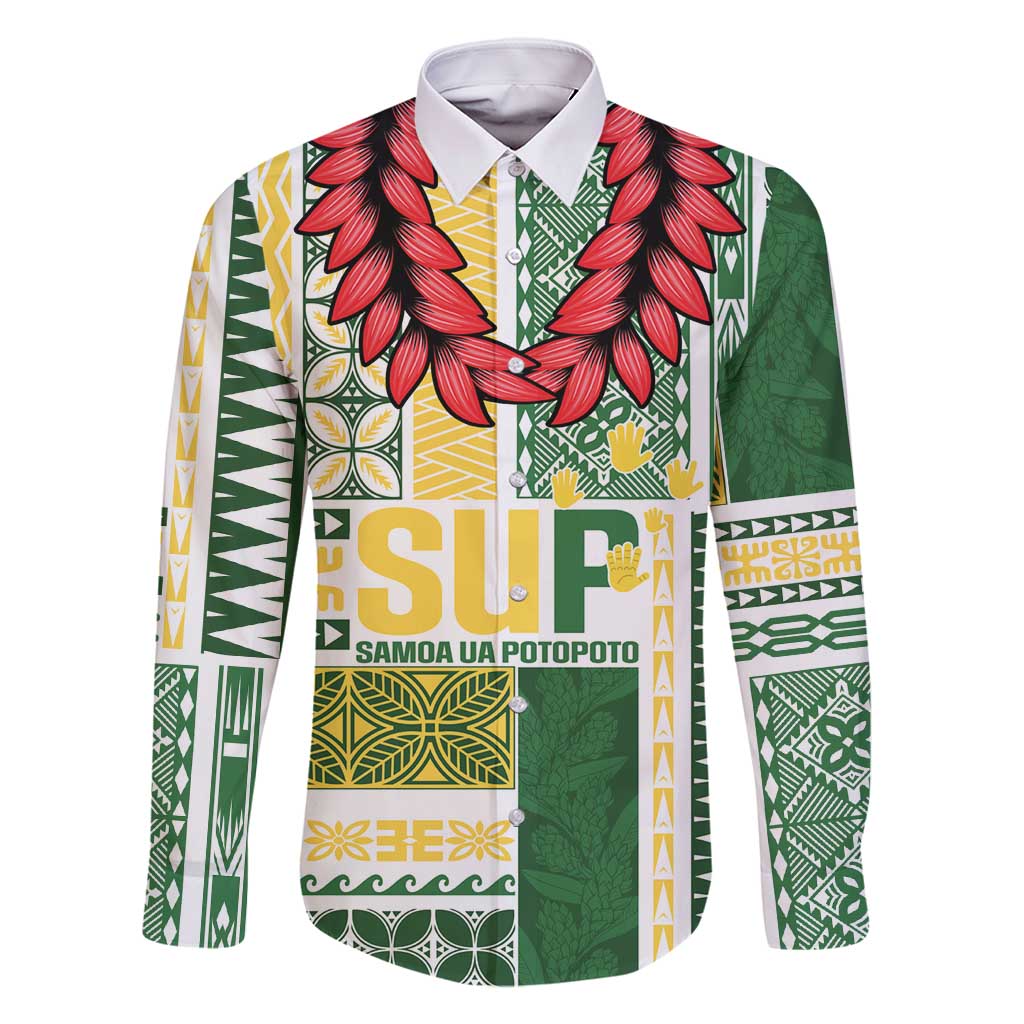 Samoa Uniting Party Family Matching Tank Maxi Dress and Hawaiian Shirt SUP Est 2025 Siapo Pattern - Polynesian Pride