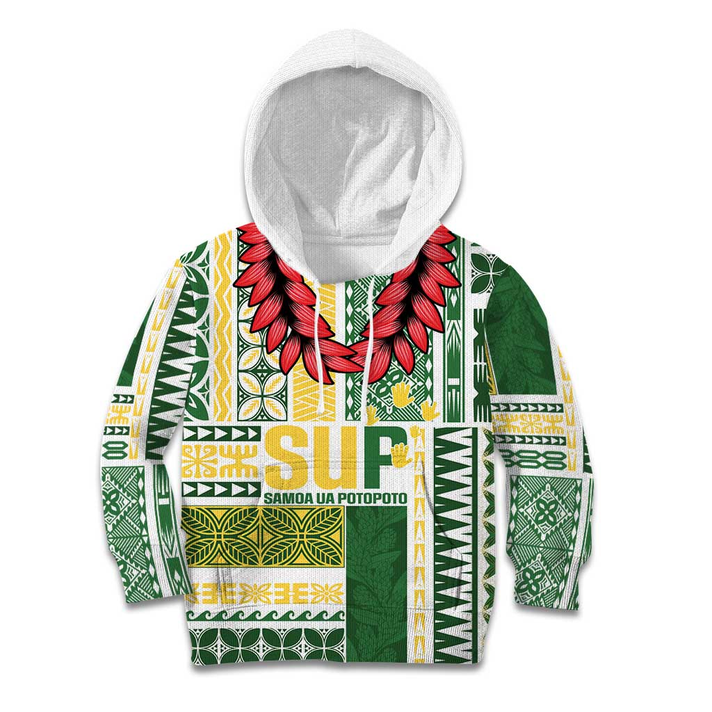 Samoa Uniting Party Kid Hoodie SUP Est 2025 Siapo Pattern - Polynesian Pride