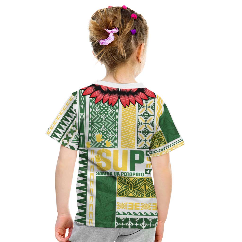 Samoa Uniting Party Kid T Shirt SUP Est 2025 Siapo Pattern - Polynesian Pride