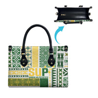 Samoa Uniting Party Leather Bag SUP Est 2025 Siapo Pattern - Polynesian Pride