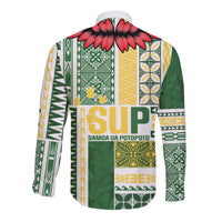 Samoa Uniting Party Long Sleeve Button Shirt SUP Est 2025 Siapo Pattern - Polynesian Pride