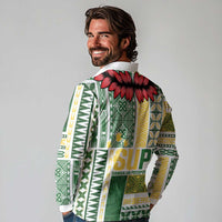 Samoa Uniting Party Long Sleeve Polo Shirt SUP Est 2025 Siapo Pattern - Polynesian Pride
