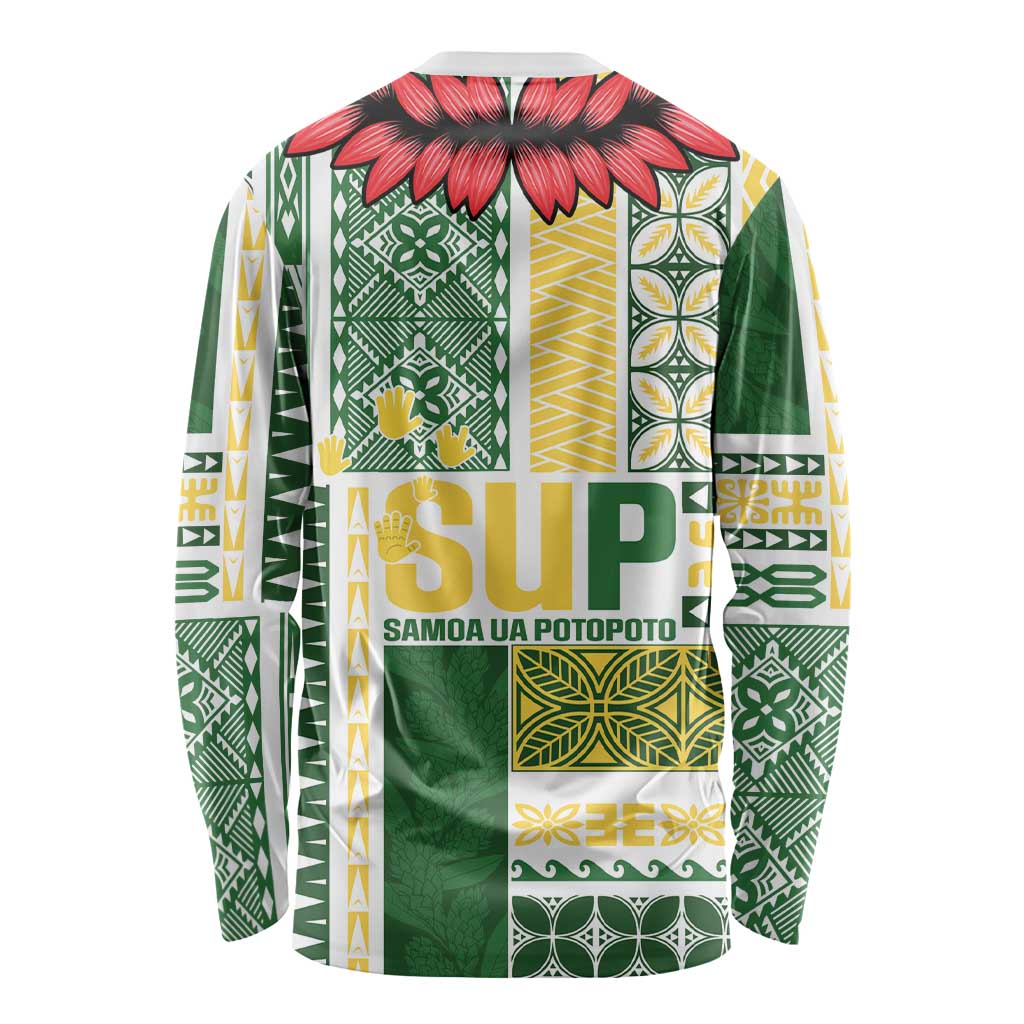 Samoa Uniting Party Long Sleeve Shirt SUP Est 2025 Siapo Pattern - Polynesian Pride