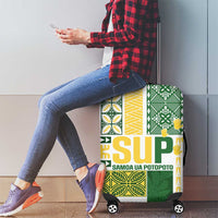 Samoa Uniting Party Luggage Cover SUP Est 2025 Siapo Pattern - Polynesian Pride