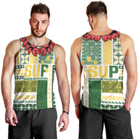 Samoa Uniting Party Men Tank Top SUP Est 2025 Siapo Pattern - Polynesian Pride
