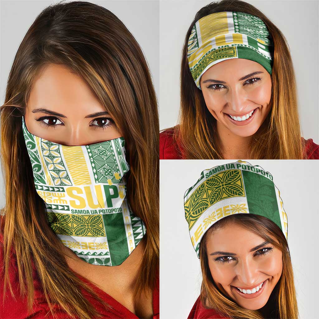 Samoa Uniting Party Neck Gaiter SUP Est 2025 Siapo Pattern - Polynesian Pride
