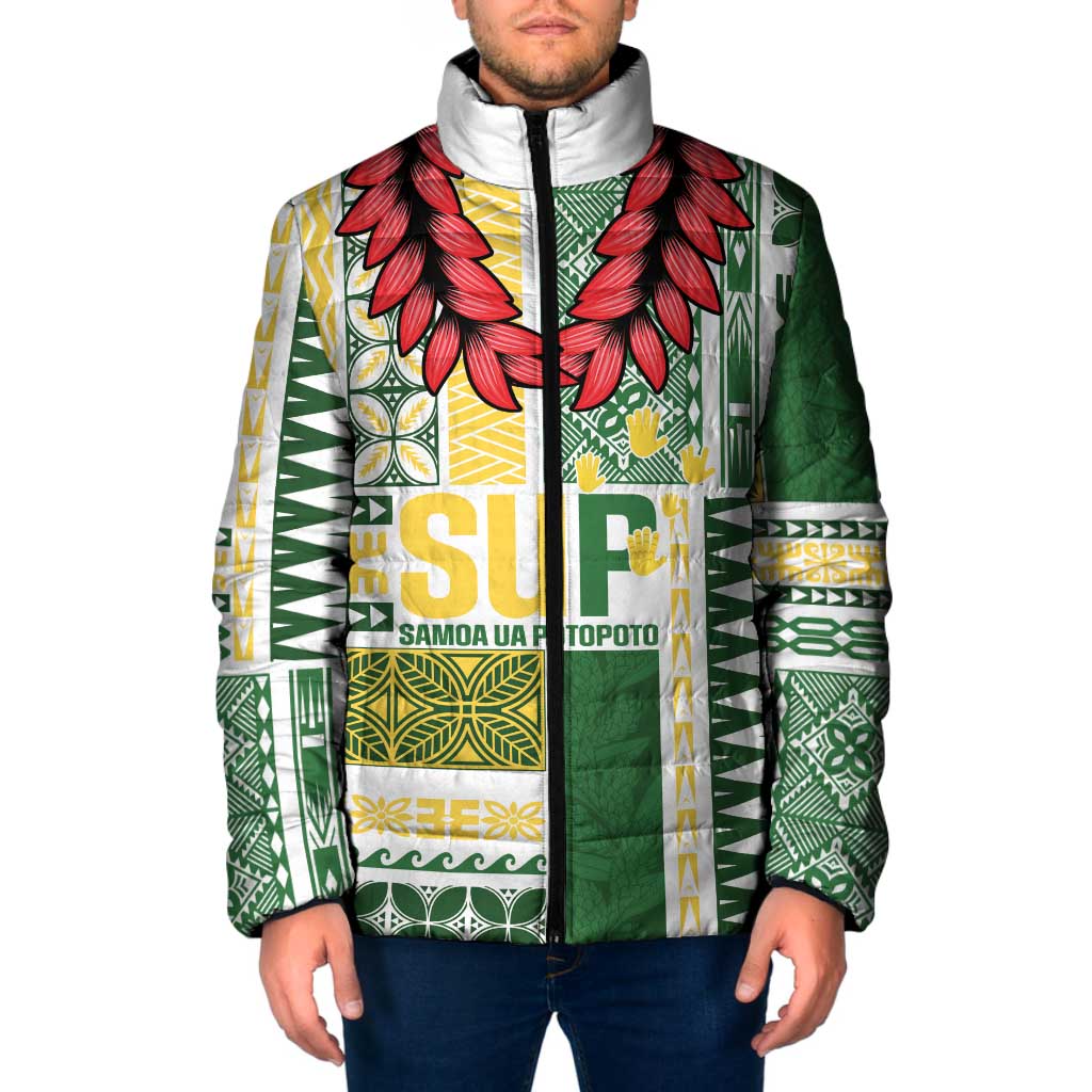 Samoa Uniting Party Padded Jacket SUP Est 2025 Siapo Pattern - Polynesian Pride