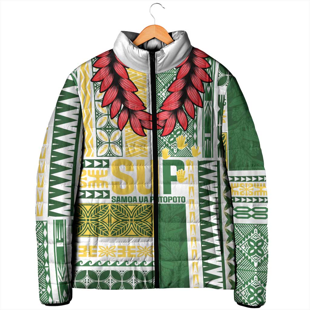 Samoa Uniting Party Padded Jacket SUP Est 2025 Siapo Pattern - Polynesian Pride