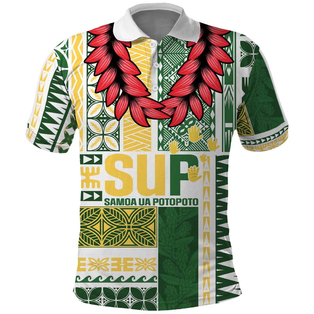 Samoa Uniting Party Polo Shirt SUP Est 2025 Siapo Pattern - Polynesian Pride