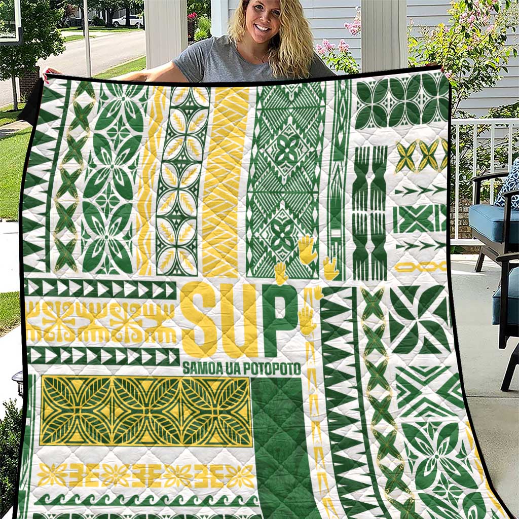 Samoa Uniting Party Quilt SUP Est 2025 Siapo Pattern - Polynesian Pride